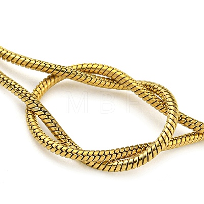 PVD Vacuum Plating 304 Stainless Steel 2-Strand Round Snake Chain Bracelets BJEW-P334-01B-G-1