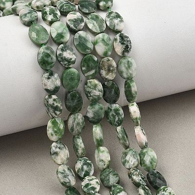 Natural Green Spot Jasper Beads Strands G-H349-A01-20-1