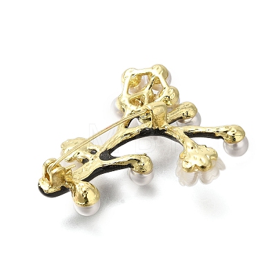 Flower Alloy Crystal Rhinestone Brooch JEWB-Q002-06G-1