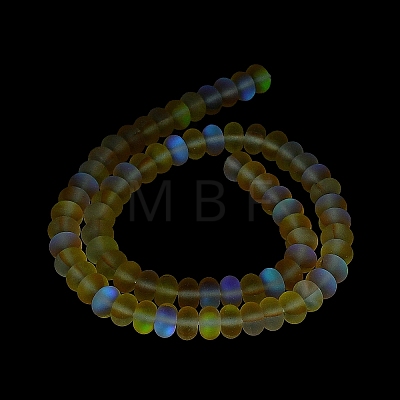 Frosted Transparent Glass Beads Strands FGLA-M002-01G-1