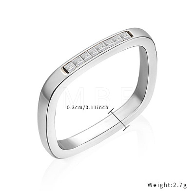 304 Stainless Steel Rhinestone Finger Ring DV7785-1-1