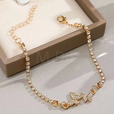 Butterfly Alloy Link Bracelets WG778B6-01-1