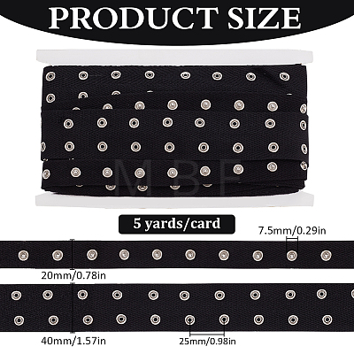 5 Yards 201 Stainless Steel Snap Button Tape OCOR-WH0078-190B-01P-1