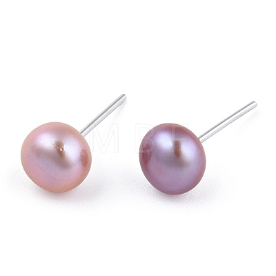 Dyed Natural Pearl Stud Earrings PEAR-N020-06C-1