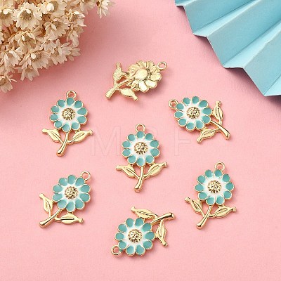 8Pcs Alloy Enamel Pendants ENAM-YW0002-31C-1