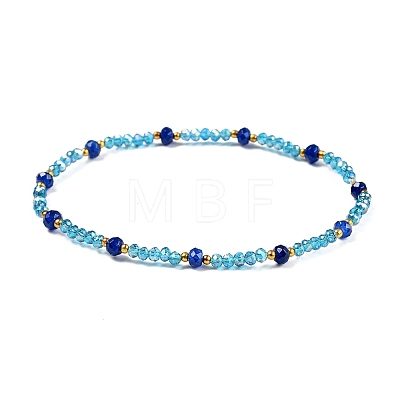 Electroplate Glass Beaded Stretch Bracelets BJEW-JB05337-M-1