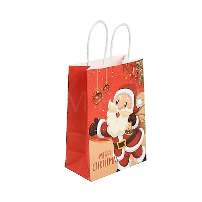 Christmas Paper Santa Claus Printed Tote Bags ABAG-P015-04B-1