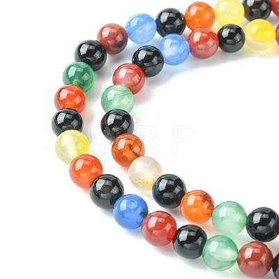 Natural Agate Beads Strands G-YW0001-33A-1