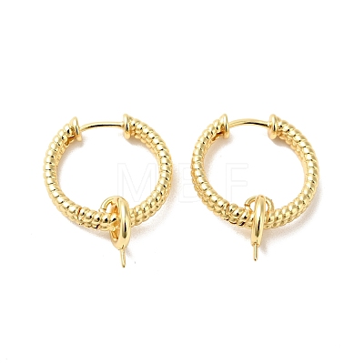 Brass Ring Hoop Earring Findings KK-G434-03G-1