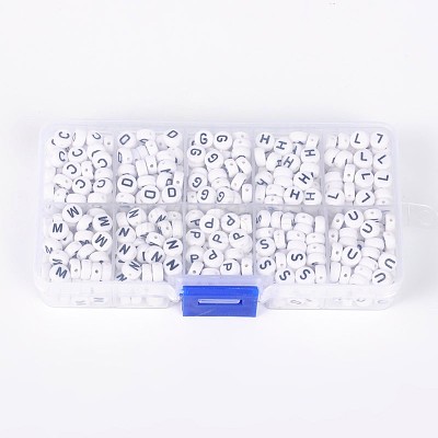 1 Box Letter Acrylic Beads SACR-X0012-B-1
