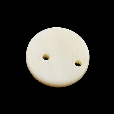 2-Hole Flat Round Freshwater Shell Buttons SHEL-Q005-11-1