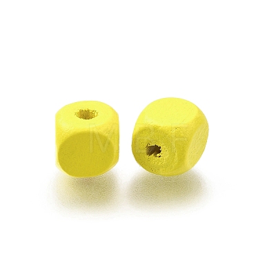 Spray Painted Wooden Beads WOOD-P021-01B-27-1