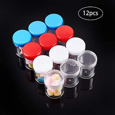 12 Pieces Plastic Small Plastic Jar with Box MRMJ-WH0061-04-1