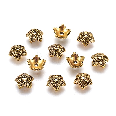 Tibetan Style Bead Caps TIBEB-A24621-AG-LF-1