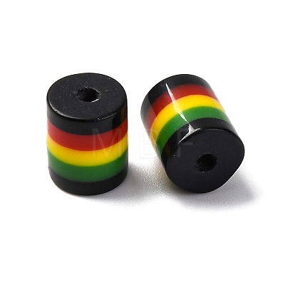 Ghana Jamaica Reggae Stripe Resin Beads RESI-G104-01C-1