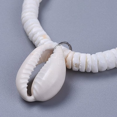 Cowrie Shell Charm Bracelets BJEW-JB04383-1