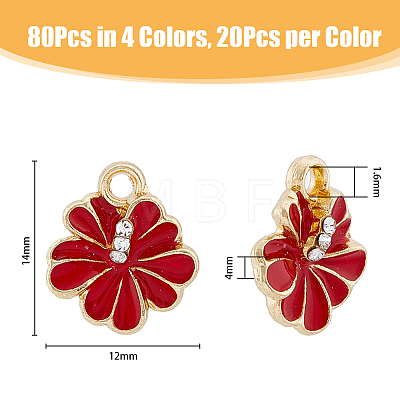 80Pcs 4 Colors  Alloy Enamel Charms FIND-DC0003-43-1