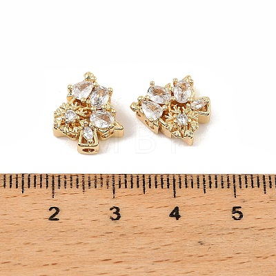 Brass Micro Pave Cubic Zirconia Beads KK-C155-08G-01-1