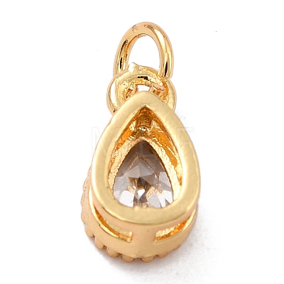 Real 18K Gold Plated Brass Inlaid Cubic Zirconia Charms ZIRC-L100-077G-01-1