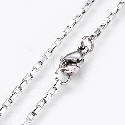 304 Stainless Steel Box Chain Necklaces NJEW-F248-22A-P-1