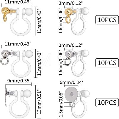 Unicraftale 304 Stainless Steel Clip-on Earring Component STAS-UN0014-69-1