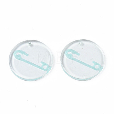 Transparent Resin Pendants RESI-N030-005D-1