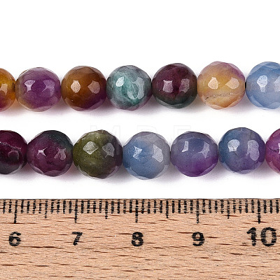 Dyed Natural White Jade Beads Strands G-T139-8mm-60-08-1