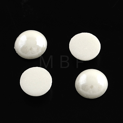 Pearlized Plated Opaque Glass Cabochons PORC-S801-7mm-M-1