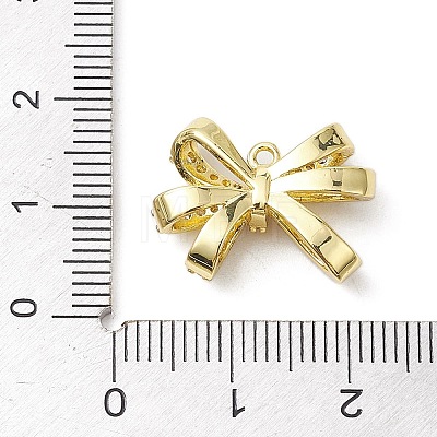 Rack Plating Brass Micro Pave Clear Cubic Zirconia Pendants KK-H463-09G-1