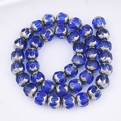 Electroplate Glass Beads Strands X-EGLA-T019-02C-1