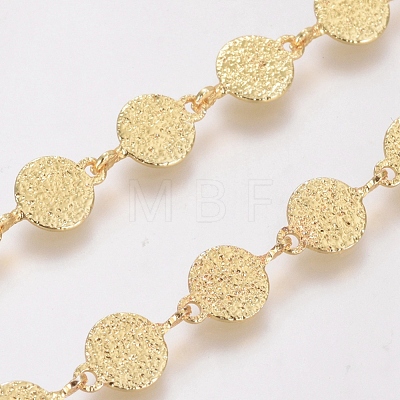 Textured Brass Handmade Link Chains CHC-G006-08G-1