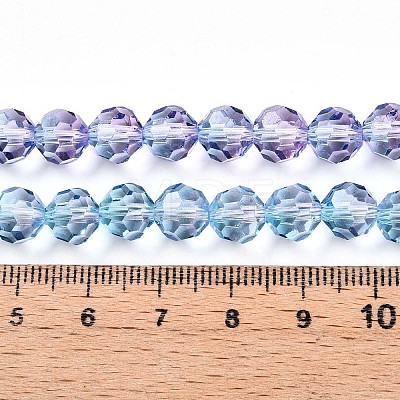 Baking Paint Transparent Glass Beads Strands DGLA-A035-T8mm-A06-1