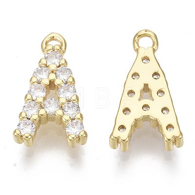 Brass Micro Pave Cubic Zirconia Charms X-KK-T060-05-A-G-NF-1