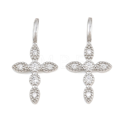 Brass Pave Clear Cubic Zirconia Pendants KK-CBA6A75-55A-P-1
