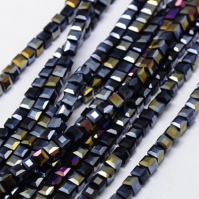 Electroplate Glass Bead Strands EGLA-J028-6x6mm-AB12-1