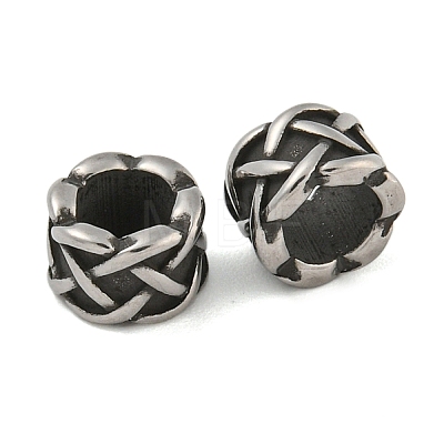 Retro 304 Stainless Steel European Beads STAS-B071-04AS-1