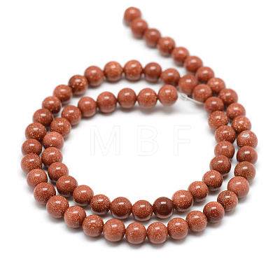 Synthetic Goldstone Bead Strands G-T049-6mm-12-1