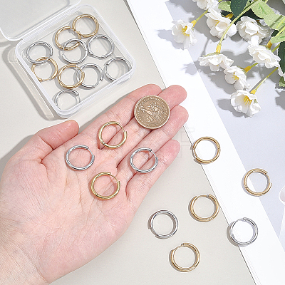 20Pcs 2 Colors 202 Stainless Steel Huggie Hoop Earrings EJEW-BBC0002-35-1