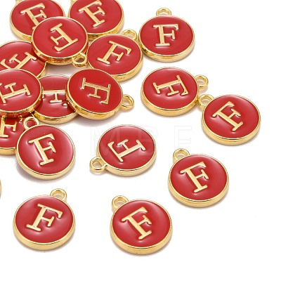 Golden Plated Alloy Enamel Charms X-ENAM-S118-03F-1