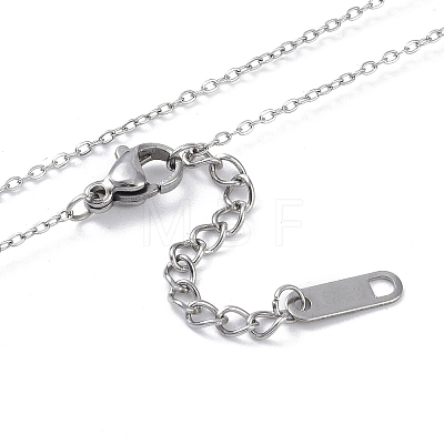 304 Stainless Steel with Polymer Clay Rhinestone Necklaces NJEW-G081-09P-1