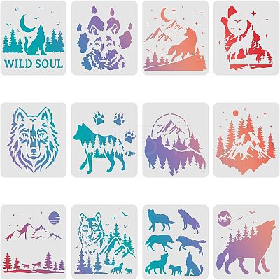 Large Plastic Reusable Drawing Painting Stencils Templates DIY-WH0172-416-1