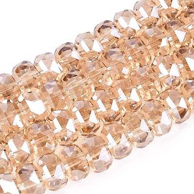 Electroplate Transparent Glass Beads Strands EGLA-N022-04A-D16-1