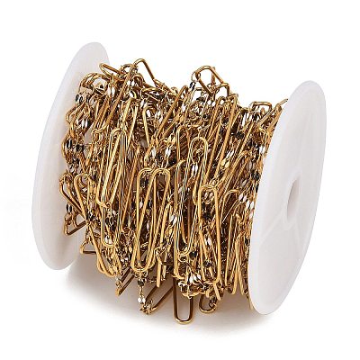 304 Stainless Steel Enamel Dapped Chain Oval Link Chains CHS-K021-15G-04-1