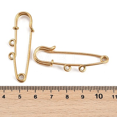 Ion Plating(IP) 304 Stainless Steel Safety Pins Brooch Findings STAS-K252-05A-G-1