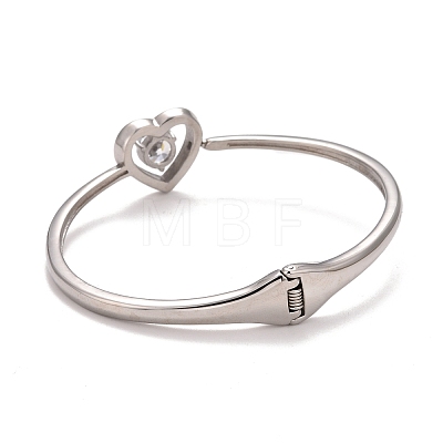 Crystal Rhinestone Heart Cuff Bangle STAS-D165-01P-1