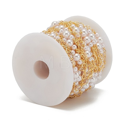 Handmade CCB Plastic Imitation Pearl Beaded Chains CHC-K011-23G-1