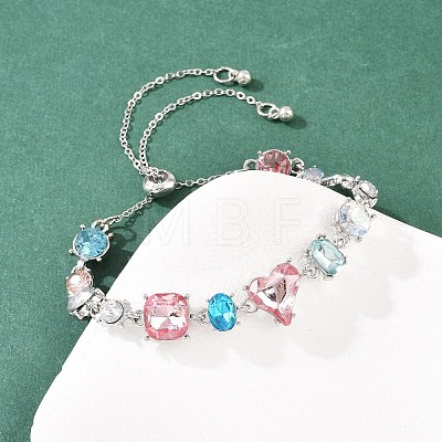 Alloy Rhinestone Slider Bracelets BJEW-A156-04P-1