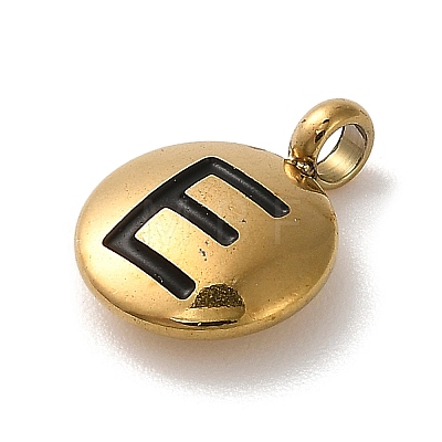 304 Stainless Steel Black Enamel Charms STAS-R009-01G-E-1