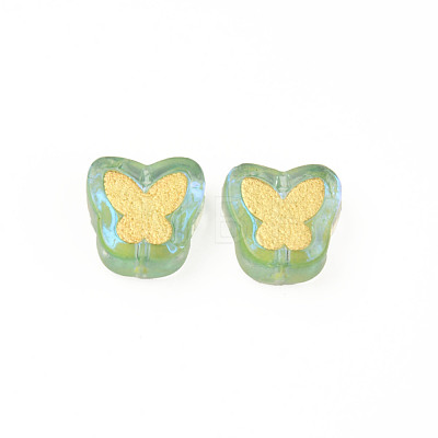 Electroplate Transparent Handmade Lampwork Beads LAMP-Q032-04B-1