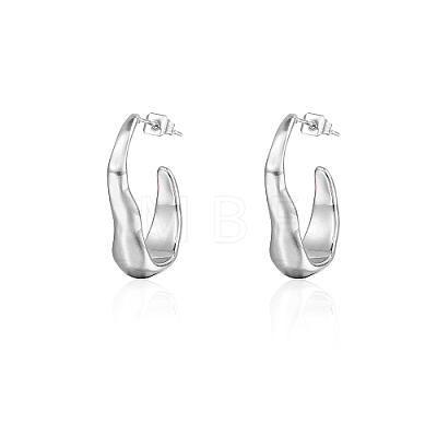 304 Stainless Steel Twist Oval Stud Earrings IT7709-2-1